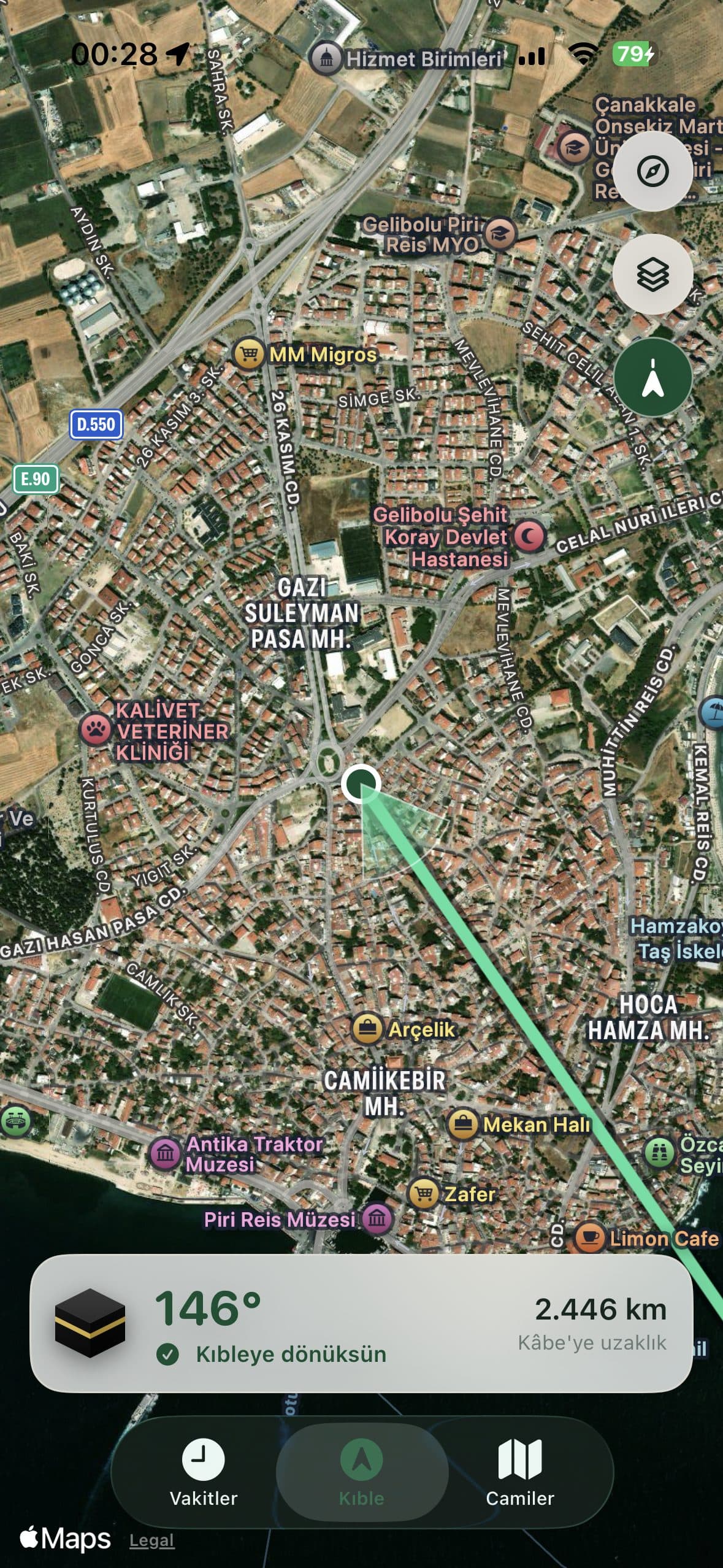 Muslim One — Qibla map